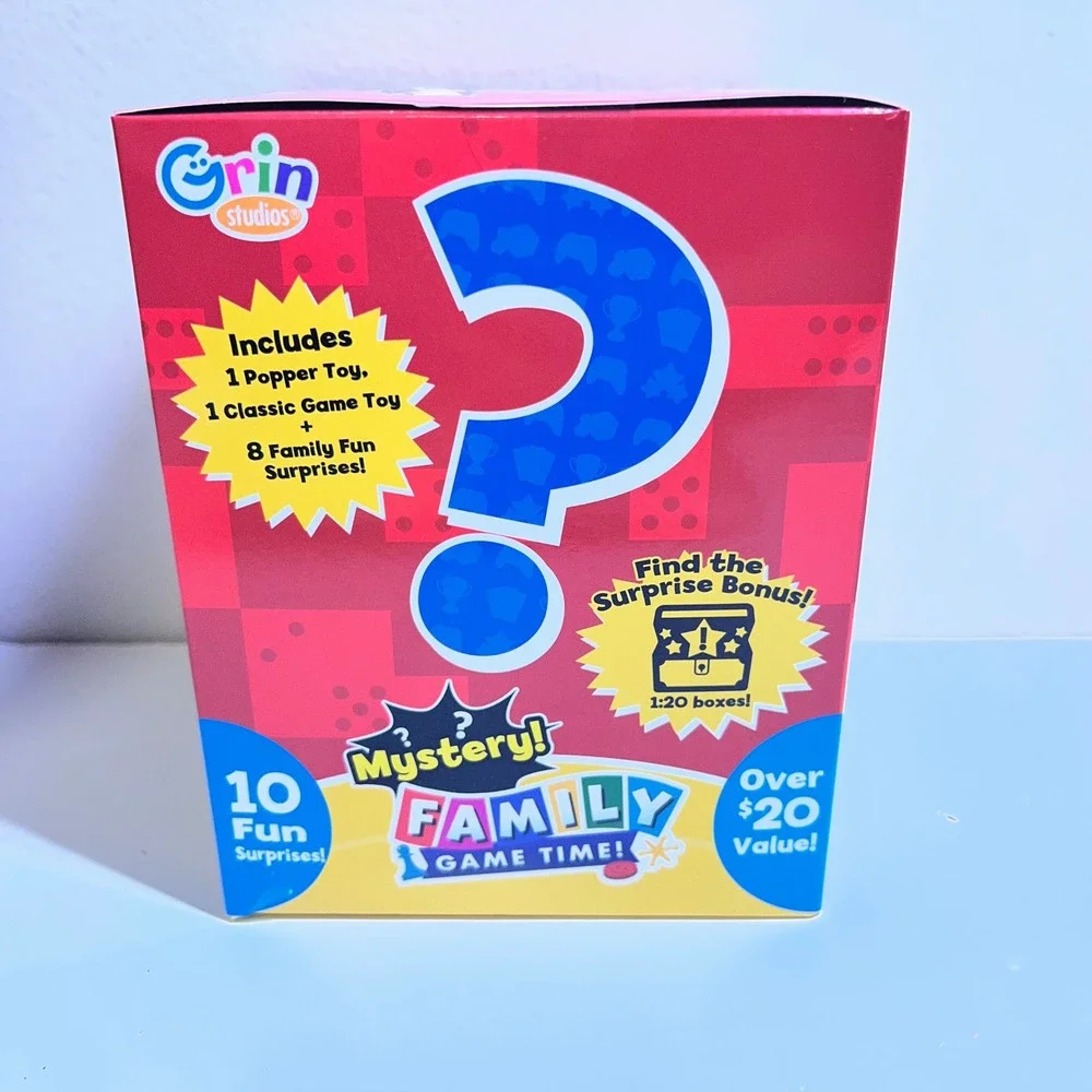 Grin Studios Mystery Family Game Time Box 10 Surprises Red Blind Box Toy